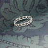 925 Sterling Silver Stackable Dainty Open Chain Finger Ring for Teens Women