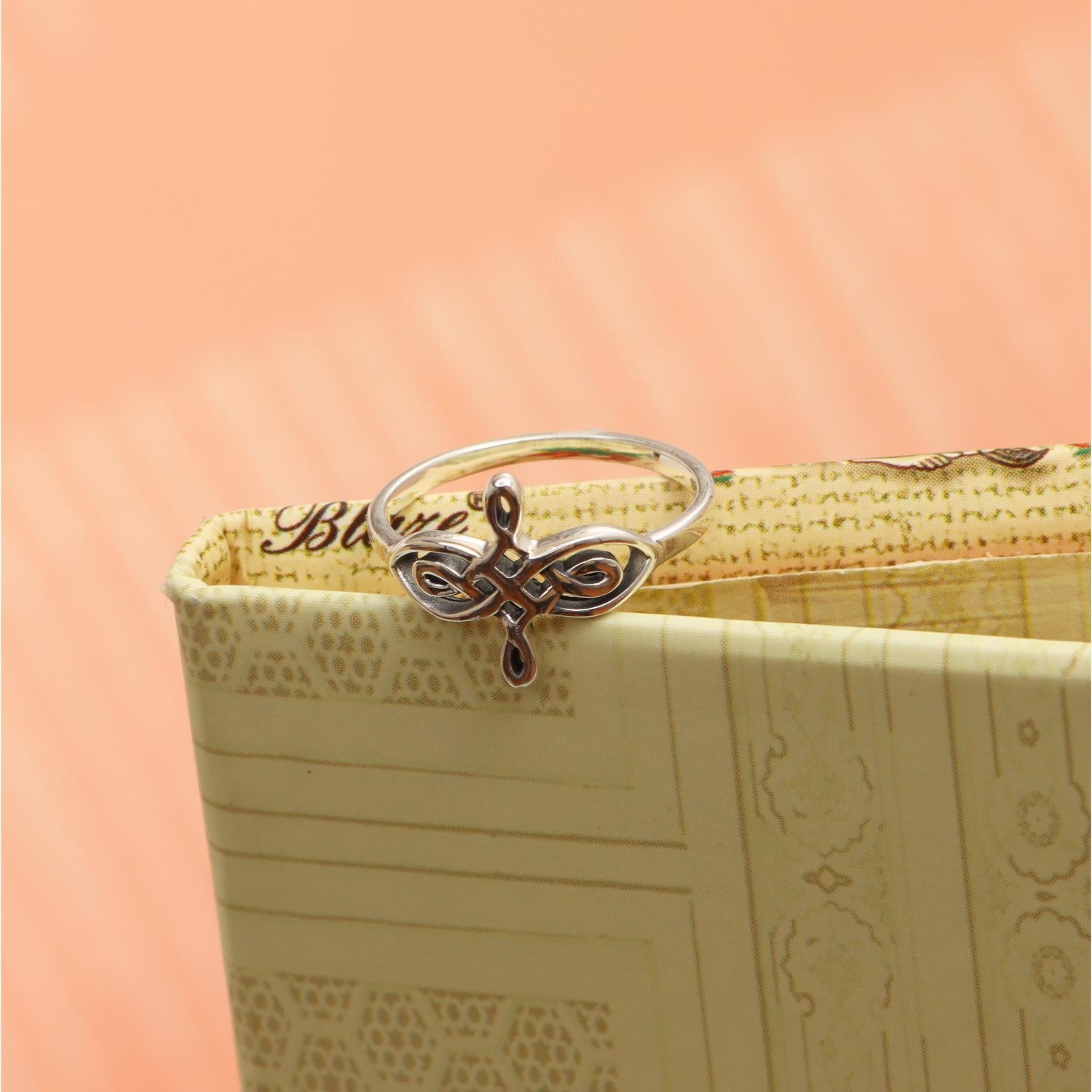 925 Sterling Silver Celtic Knot Cross Heart Eternity Wedding Finger Rings for Women Teens