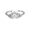 925 Sterling Silver Stackable Lotus Flower High Polish Resistant Comfort Band Rings for Women