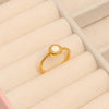 925 Sterling Silver 14K Gold Plated Beaded Textured Enameled Round and Square Ring for Women