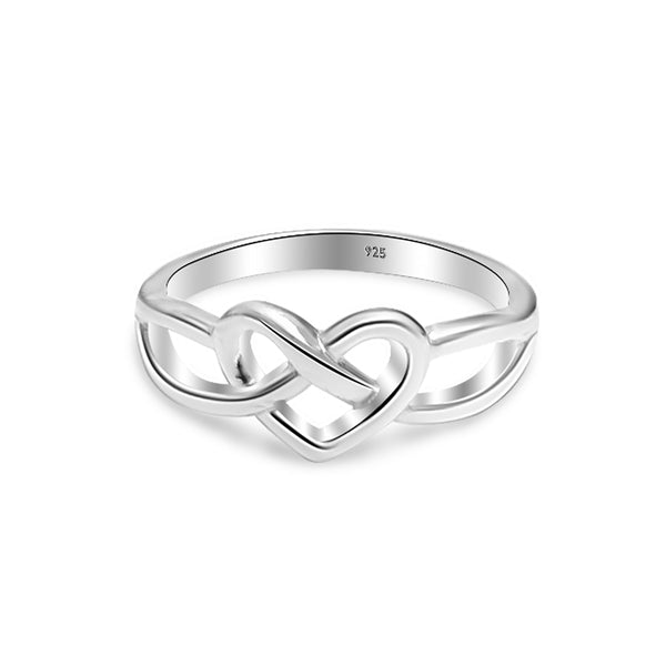 925 Sterling Silver Celtic Love Knot Heart Ring for Women