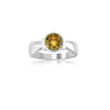 925 Sterling Silver Yellow Sapphire Zircon Stone Finger Ring for Men and Boys