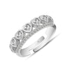 925 Sterling Silver Rhodium Designer Heart Cz Finger Ring for Women and Girls