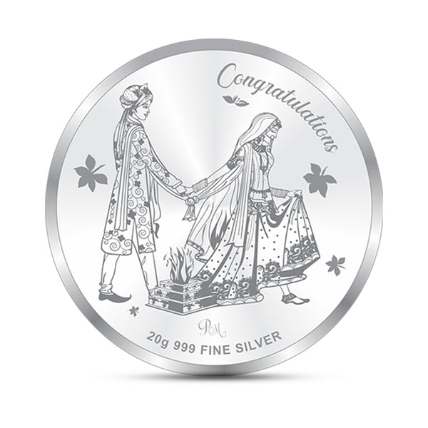 BIS Hallmarked 999 Pure Silver Celebrate Eternal Bonds with Our Exclusive Wedding Silver Coin