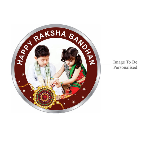 BIS Hallmarked Personalised Happy Raksha Bandhan Rakhi 999 Pure Silver Coin