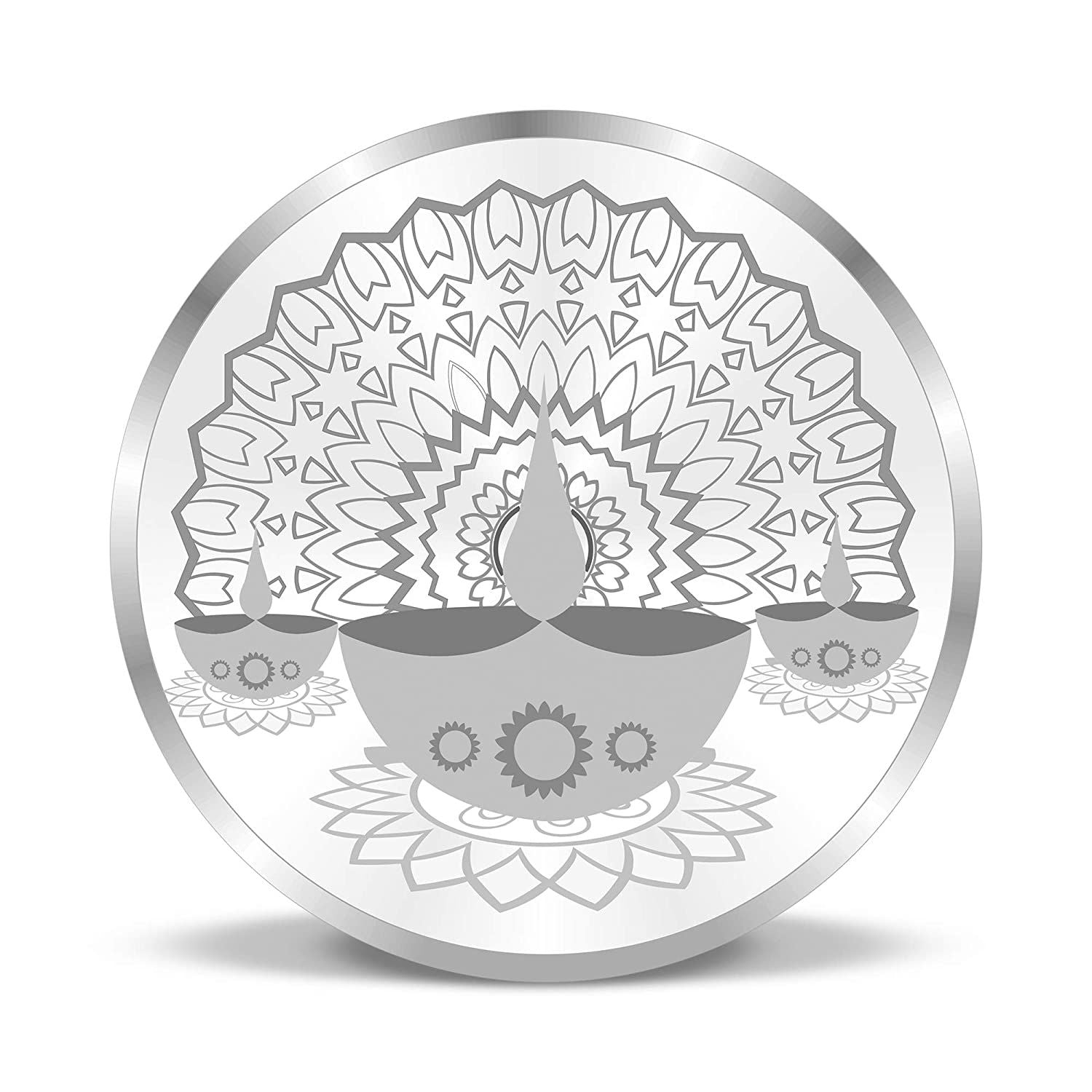 BIS Hallmarked Diya Spreading Light 999 Pure Silver Coin