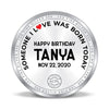 BIS Hallmarked Personalised Silver Coin Happy Birthday 999 Purity