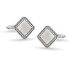 925 Sterling Silver Cubic-Zirconia Square Wedding Cufflinks for Dad Father Grand-Father for Men