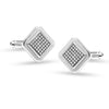 925 Sterling Silver Cubic-Zirconia Square Wedding Cufflinks for Dad Father Grand-Father for Men