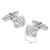 925 Sterling Silver Double Love Knotted Cufflinks for Men