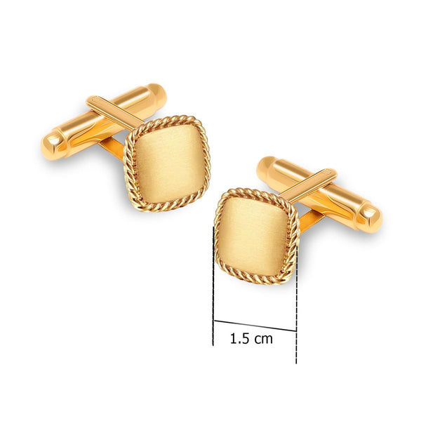 925 Sterling Silver Rope Border Engraved Square Shape Cufflinks for Men