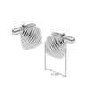 925 Sterling Silver Ribbed Cushion Square Cufflinks for Men