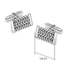 925 Sterling Silver Antique Chevron Rectangle Shape Cufflinks for Men