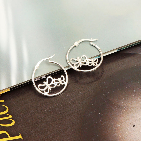 925 Sterling Silver Butterfly Hoop Earrings for Women 22 MM