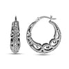 925 Sterling Silver Design Hoop Earrings for Teen Women