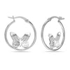 925 Sterling Silver Butterfly Motif Hoop Earrings for Teen Women