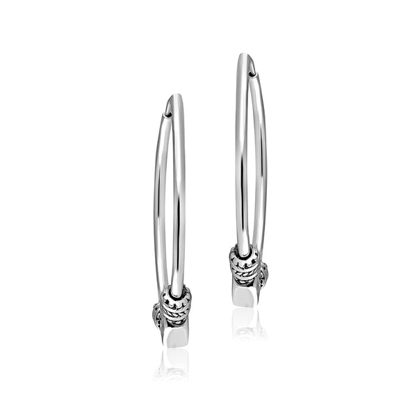 925 Sterling Silver Hinge Hoop Heart Earrings for Teen Women