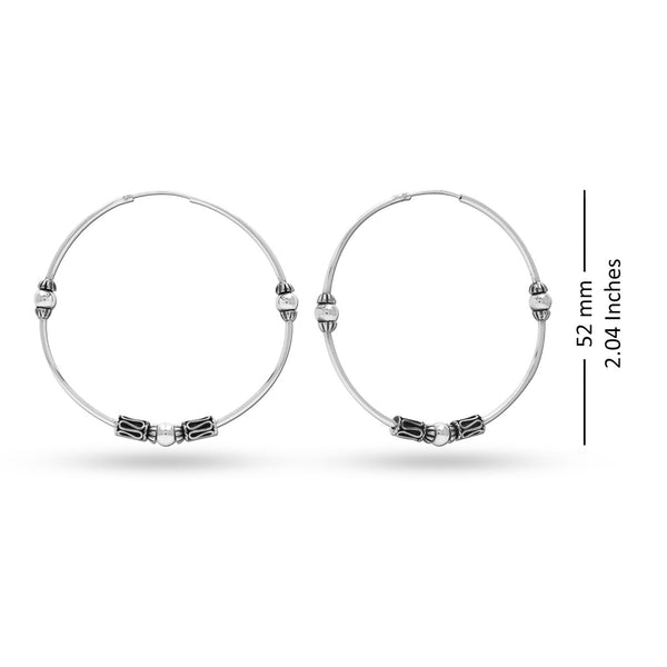 925 Sterling Silver Design Hoop Earrings for Teen Women