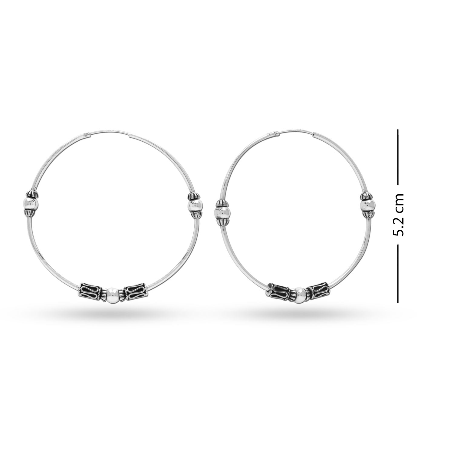 925 Sterling Silver Design Hoop Earrings for Teen Women