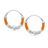 925 Sterling Silver Enamel Bali Hoop Earrings for Women and Girls