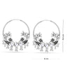 925 Sterling Silver Oxidized Peacock Polki Chandbali Hoop Earrings for Women and Girls