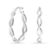 925 Sterling Silver Twist Irish Celtic Knot Click-Top Hoop Earrings for Women