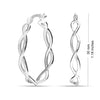 925 Sterling Silver Twist Irish Celtic Knot Click-Top Hoop Earrings for Women