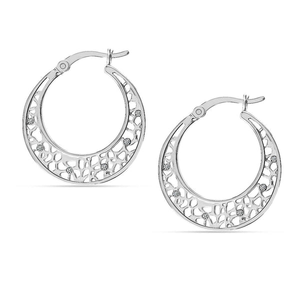 925 Sterling Silver Cubic Zirconia Small Micro Pave Mesh Filigree Handmade Round Basket Weaven Hoop Earrings for Women Teen