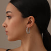 925 Sterling Silver Oval Filigree Click-Top Hoop Earrings for Women