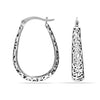 925 Sterling Silver Antique Oval Filigree Click-Top Hoop Earrings for Women