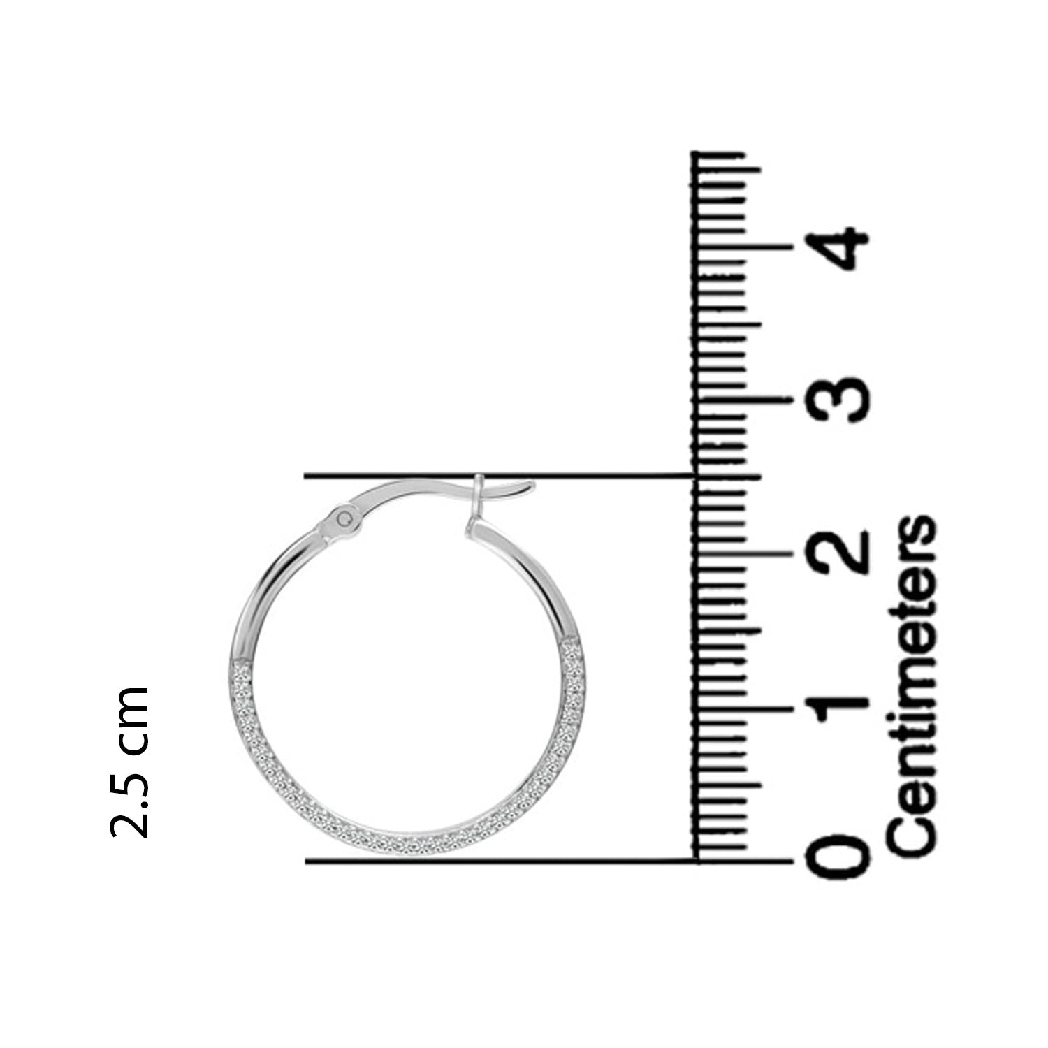 925 Sterling Silver Small Micro Pave Cubic Zirconia Lightweight Round Click-Top Hoop Earrings for Women Teen