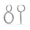 925 Sterling Silver Snake Pattern Charm Double Hoop Earrings for Women