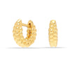 925 Sterling Silver 18K Gold-Plated Caviar Beaded Huggie Hoop Earrings for Women Teen