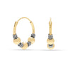 925 Sterling Silver Two-Tone Beaded Bohemian Bali Tribal Endless Hoop Earrings for Teen Women