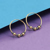 925 Sterling Silver Two-Tone Beaded Bohemian Bali Tribal Endless Hoop Earrings for Teen Women