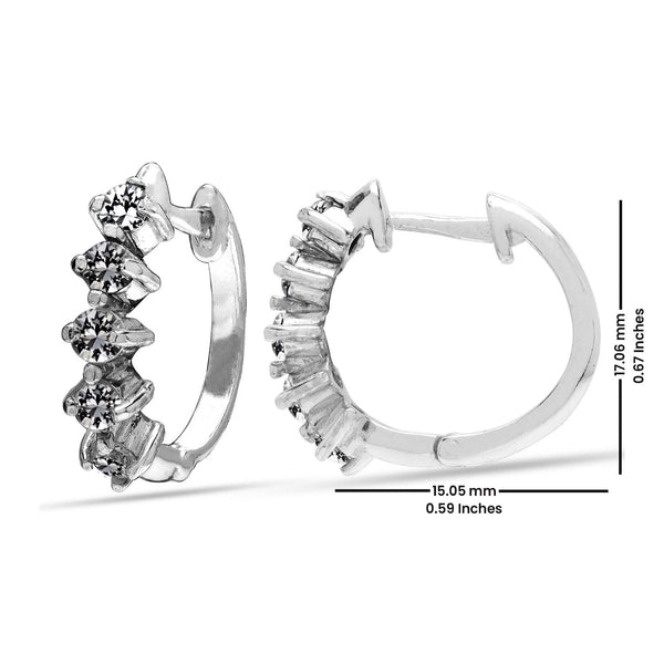 925 Sterling Silver CZ Huggie Hoop Earrings for Women