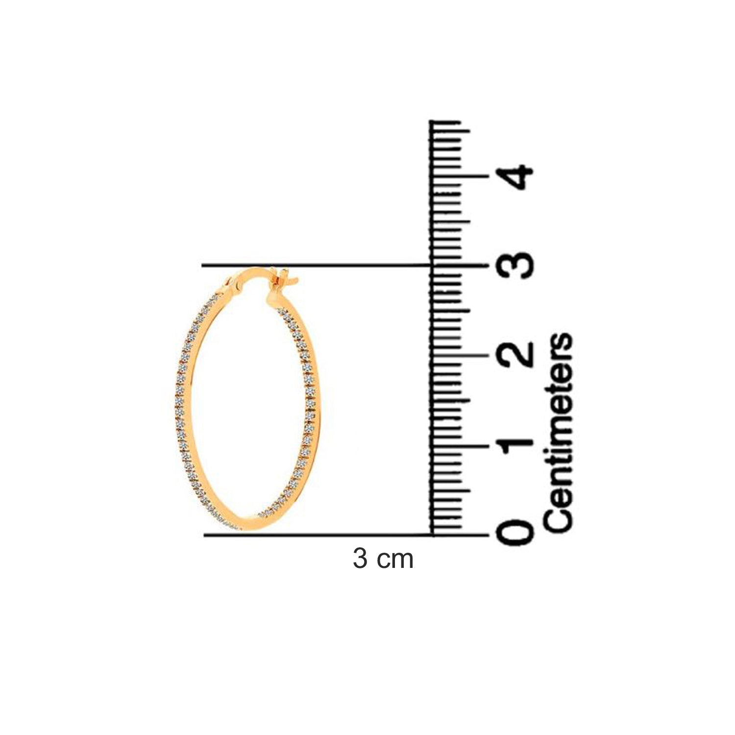 925 Sterling Silver Gold Plated Round CZ Hoop Earrings for Women and Girls