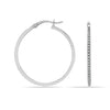 925 Sterling Silver Round CZ Hoop Earrings for Women and Girls