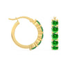 925 Sterling Silver Gold-Plated Birthstone Huggie Hoop Click Top Earrings for Women Girls