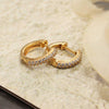 925 Sterling Silver 14K Gold Plated Hypoallergenic Cubic Zirconia Hoop Earrings for Girls