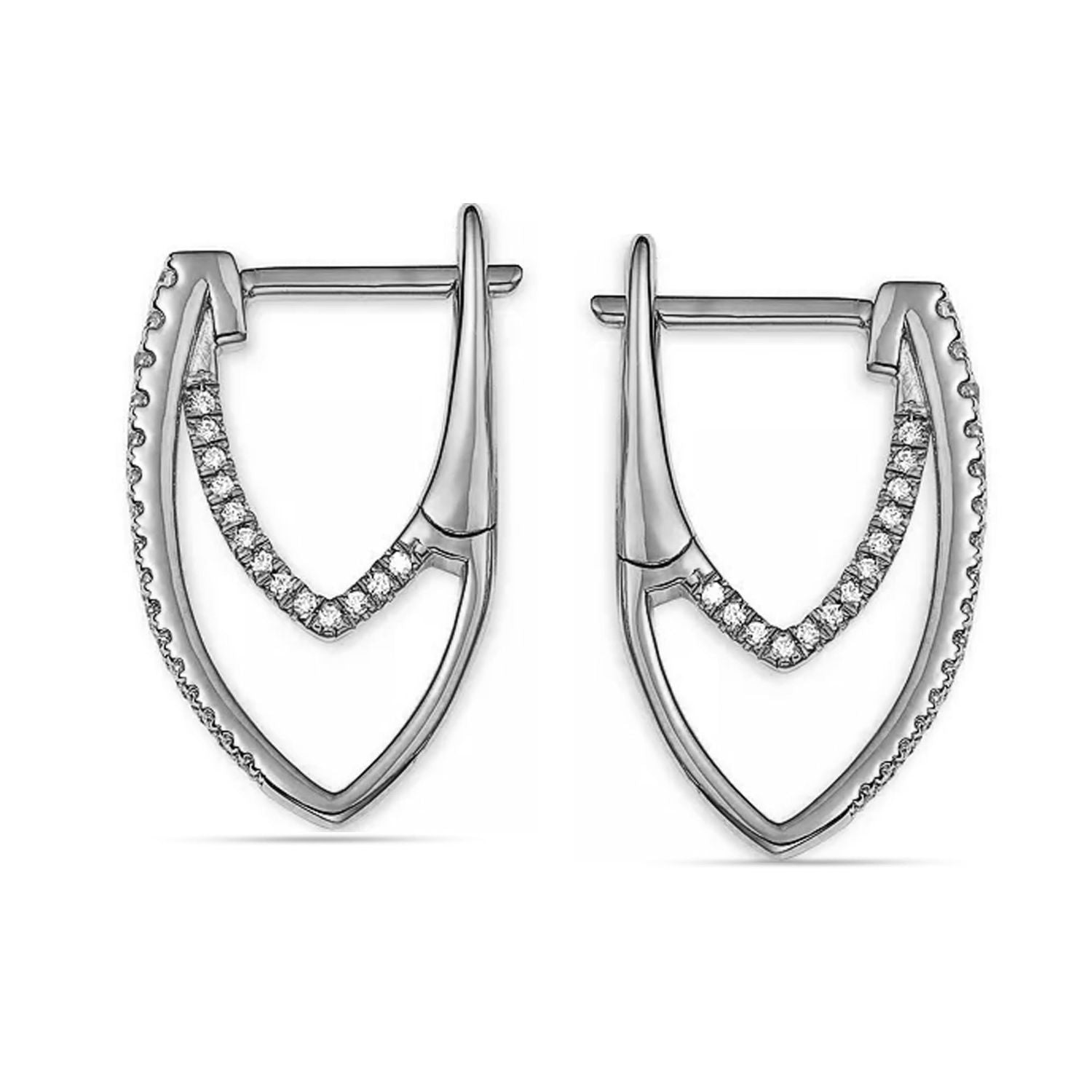 925 Sterling Silver Small Lightweight Cubic-Zirconia Hoop Earrings for Women