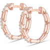 925 Sterling Silver Rose Gold-Plated Zirconia Huggie Hoop Earrings for Women Teen