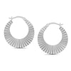 925 Sterling Silver Swirl Textured Round Click-Top Hoop Earrings for Women