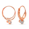 925 Sterling Silver Rose-Gold Plated Lightweight Hanging CZ Crystal Charm SMALL Endless Hoop Earrings for Women