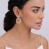 925 Sterling Silver CZ Interlocking Two-Tone Beaded Double Hoop Drop Dangle Earrings for Women Teen