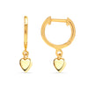 925 Sterling Silver 14K Gold Plated Solid Love Heart Drop Lightweight Small Huggie Hoop Earrings for Women Teen