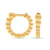 925 Sterling Silver 14K Gold Plated Hypoallergenic Chunky Small Round Beaded Huggie Hoop Earrings for Women