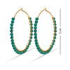 925 Sterling Silver 14K Gold Plated Large Beaded Round Western Turquoise Hoop Earrings for Women