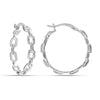 925 Sterling Silver Paper Clip Link Hoop Earrings for Women