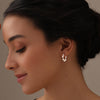 925 Sterling Silver Wavy Round Twisted Hoop Earring for Women